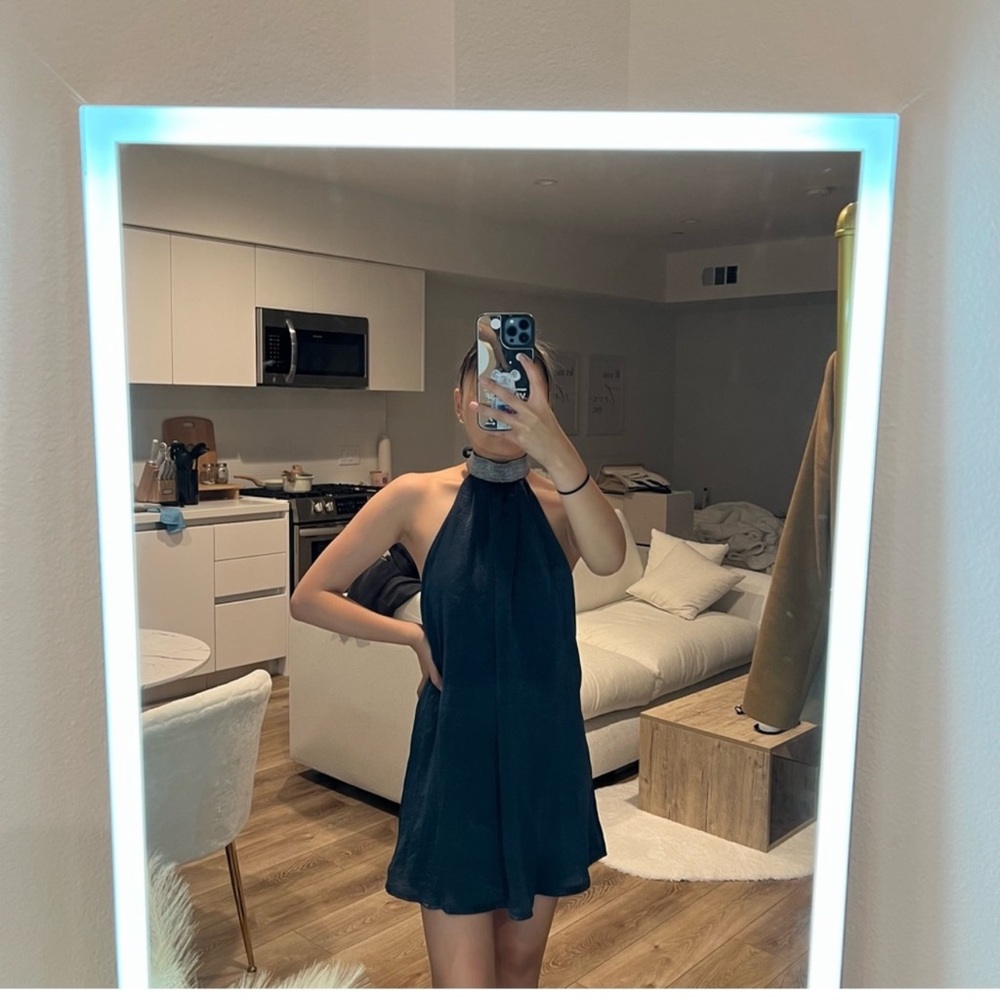 Lucy in the Sky Deep Green Halter Mini Dress